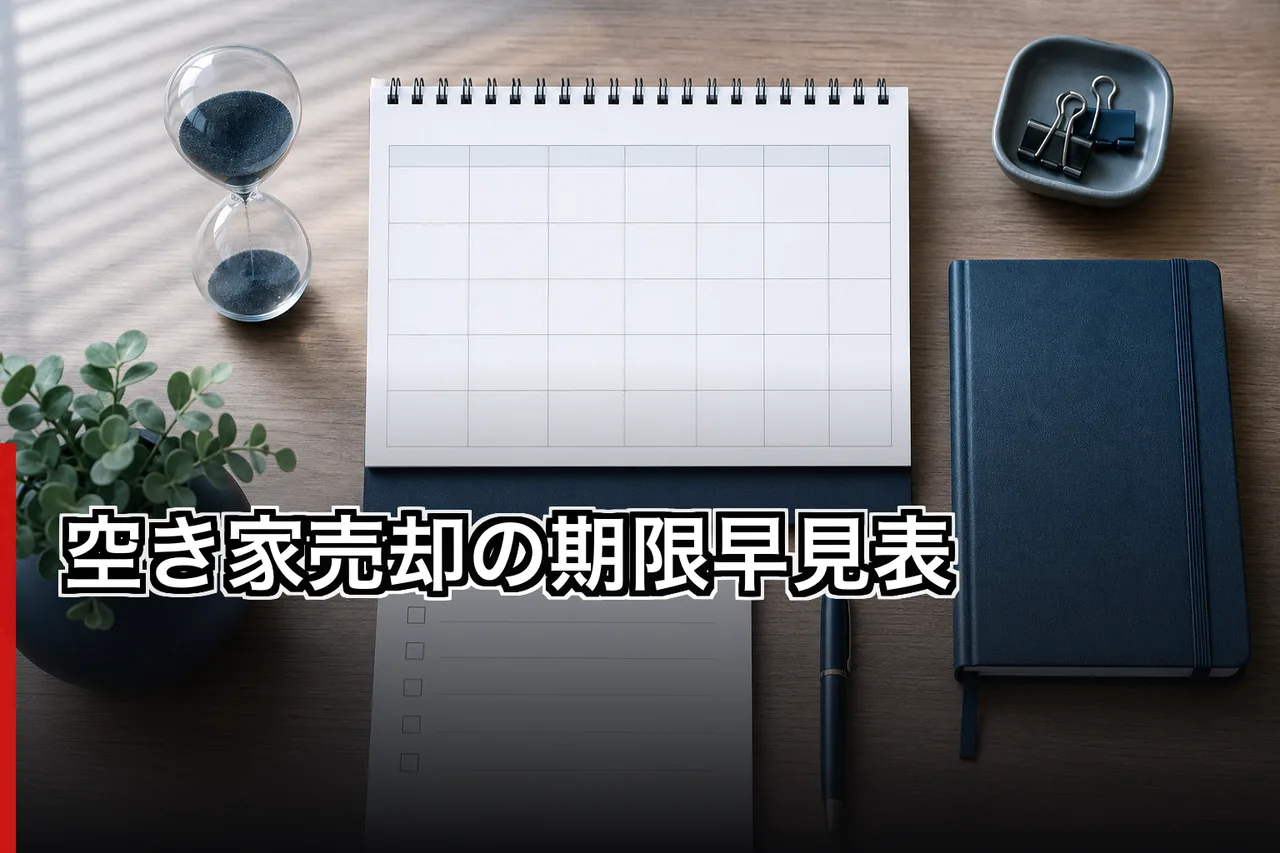 空き家売却の期限早見表のイメージ