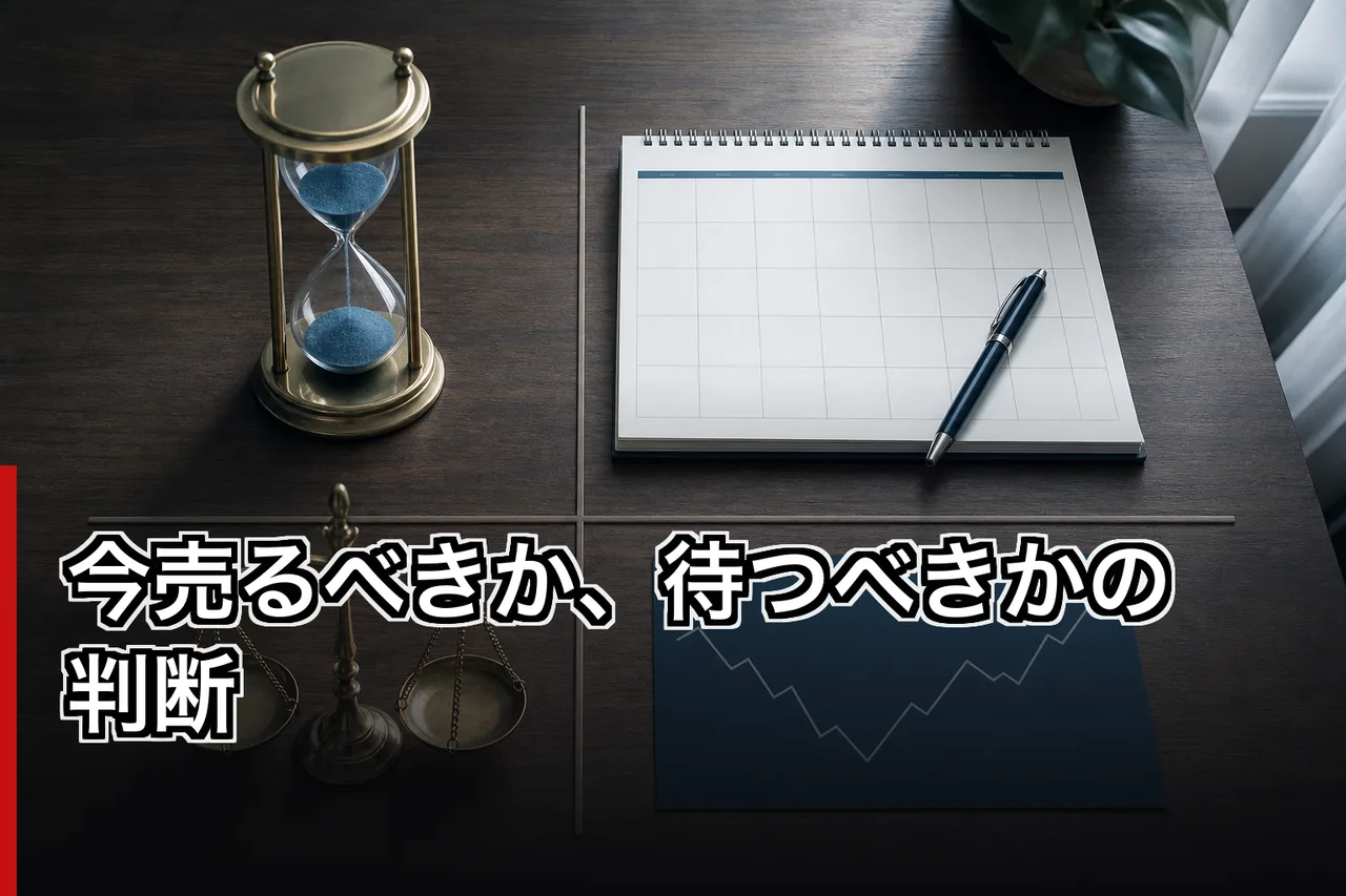 今売るべきか、待つべきかの判断のイメージ