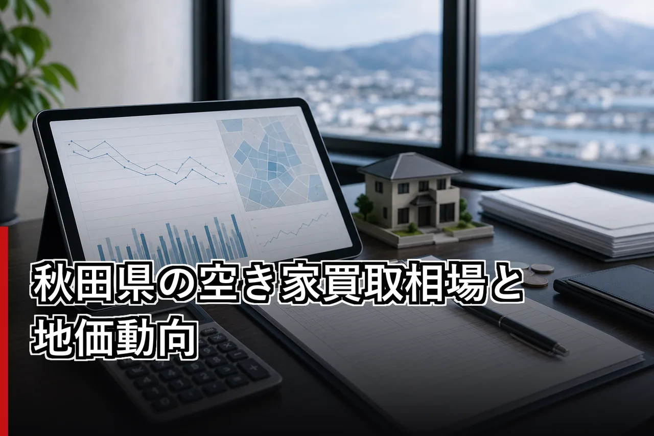 秋田県の空き家買取相場と地価動向のイメージ