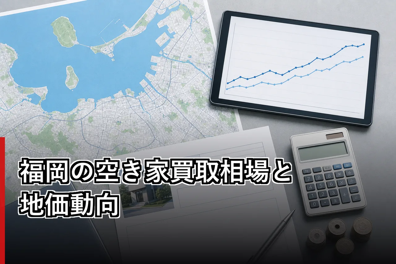 福岡の空き家買取相場と地価動向のイメージ