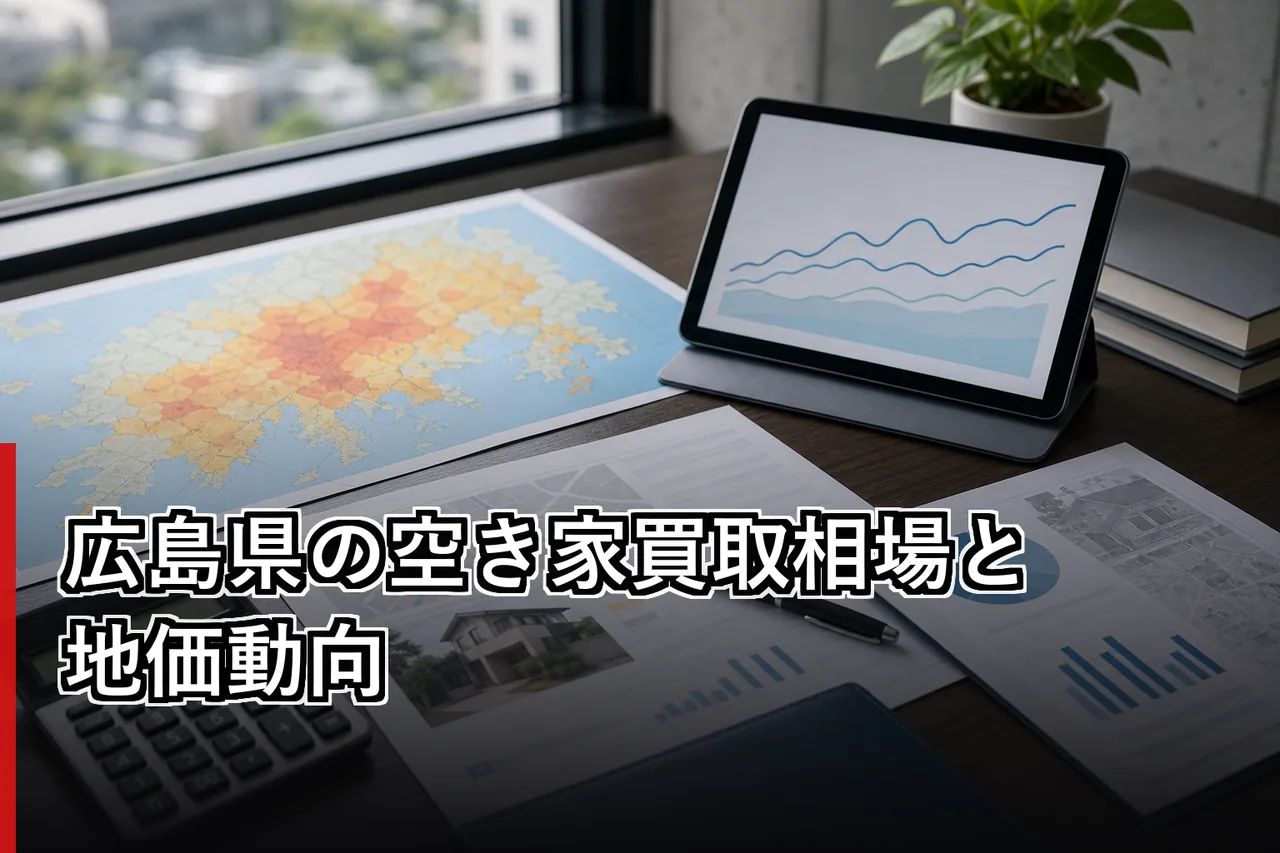 広島県の空き家買取相場と地価動向のイメージ
