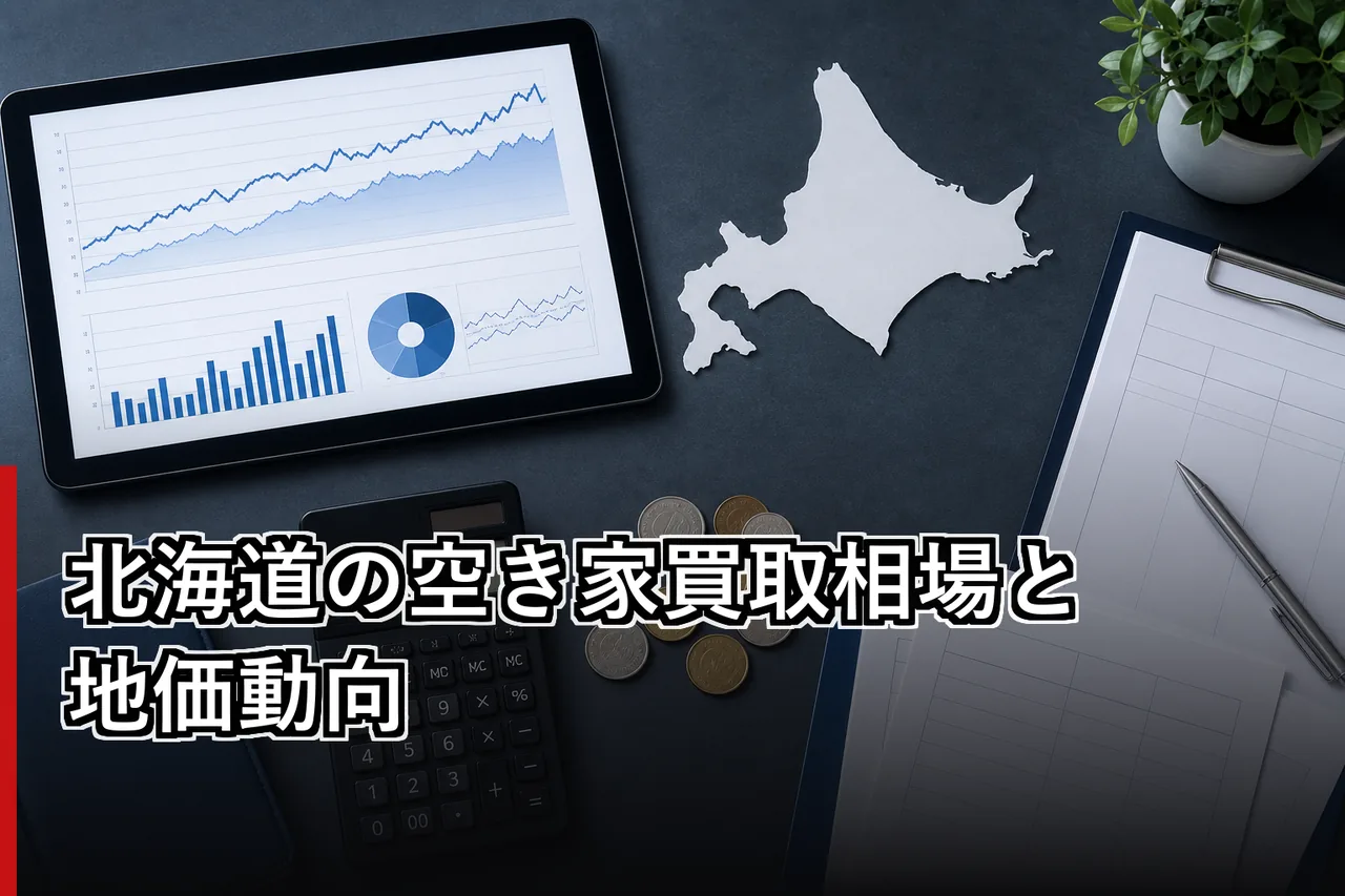 北海道の空き家買取相場と地価動向のイメージ