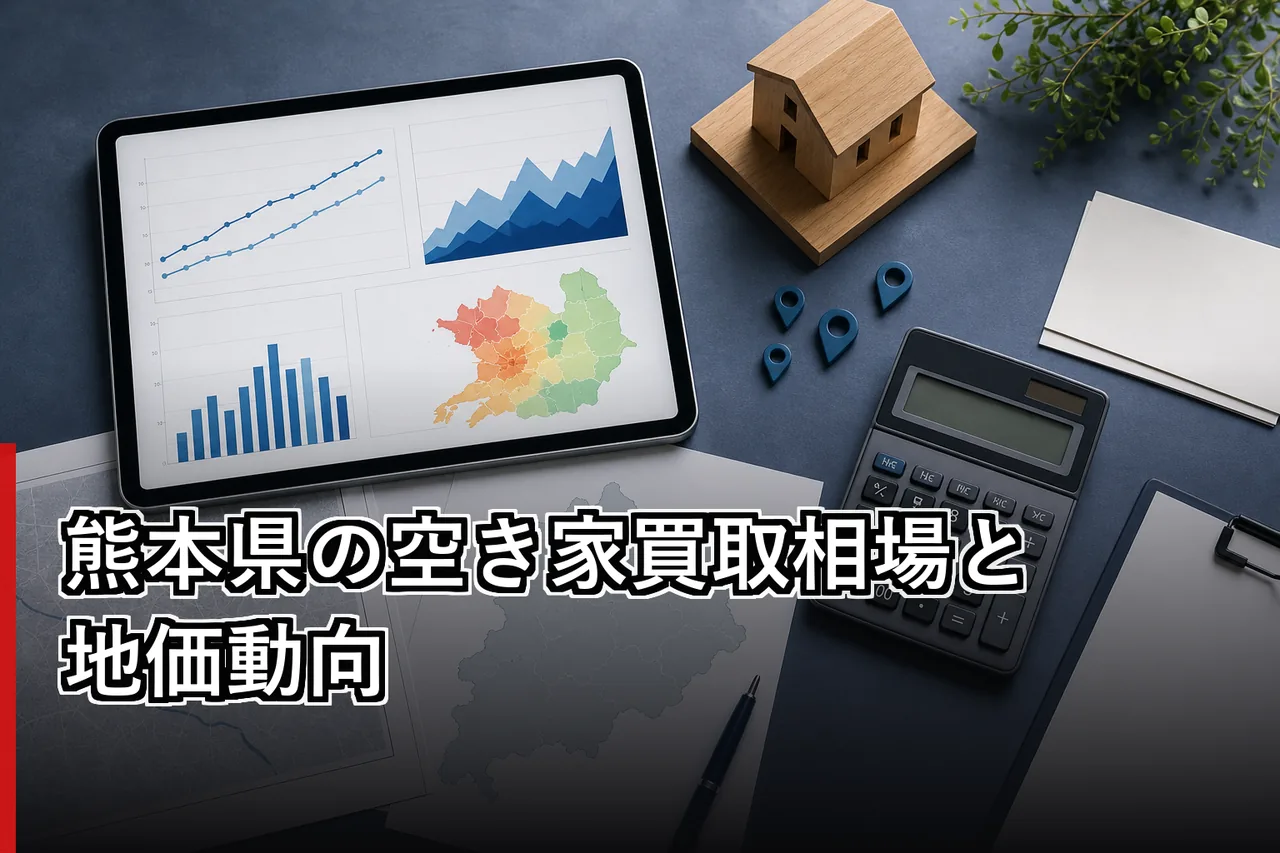 熊本県の空き家買取相場と地価動向のイメージ