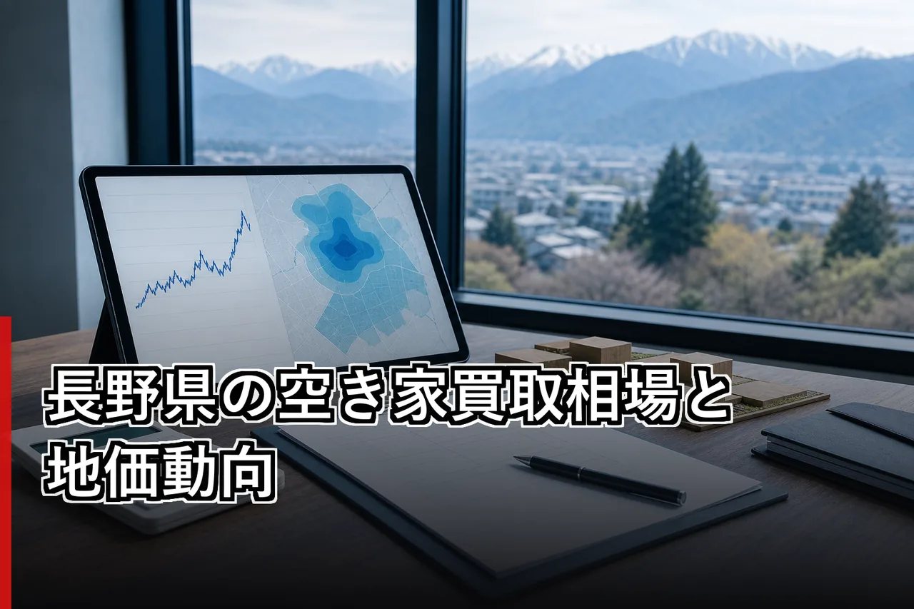 長野県の空き家買取相場と地価動向のイメージ