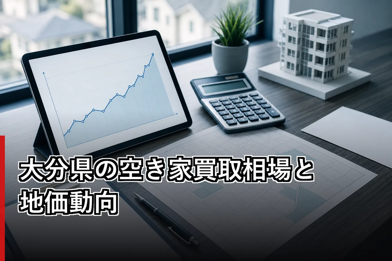 大分県の空き家買取相場と地価動向のイメージ