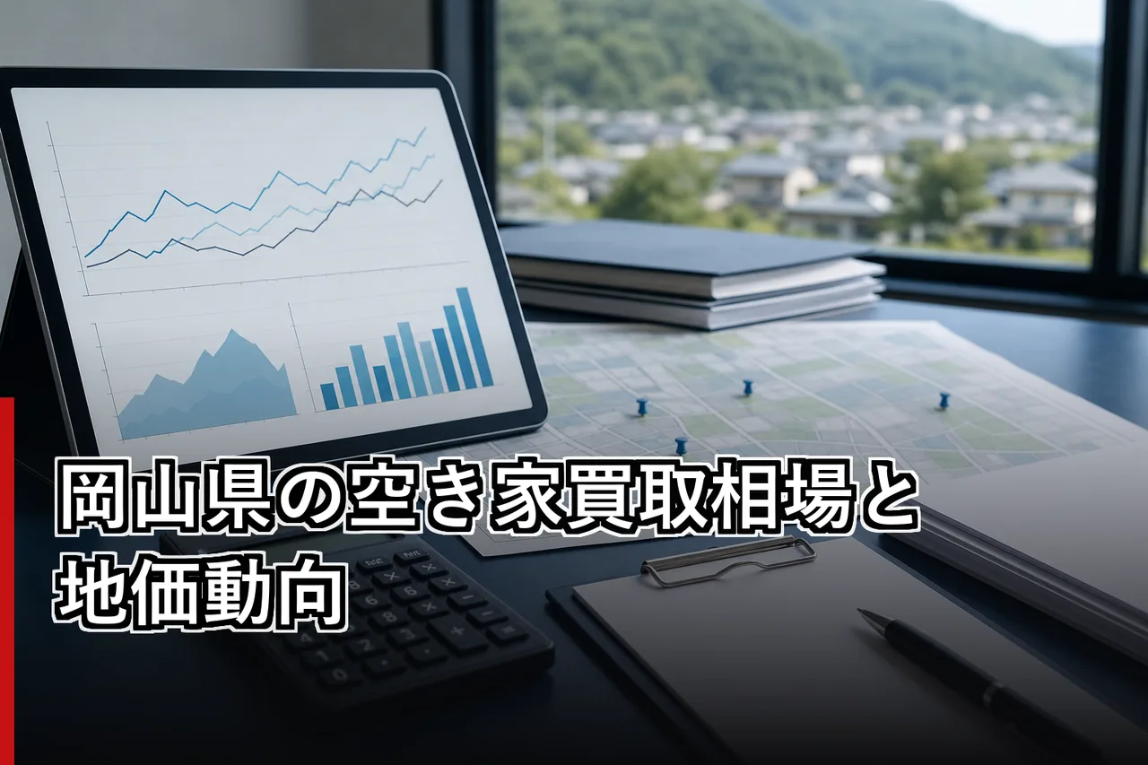 岡山県の空き家買取相場と地価動向のイメージ