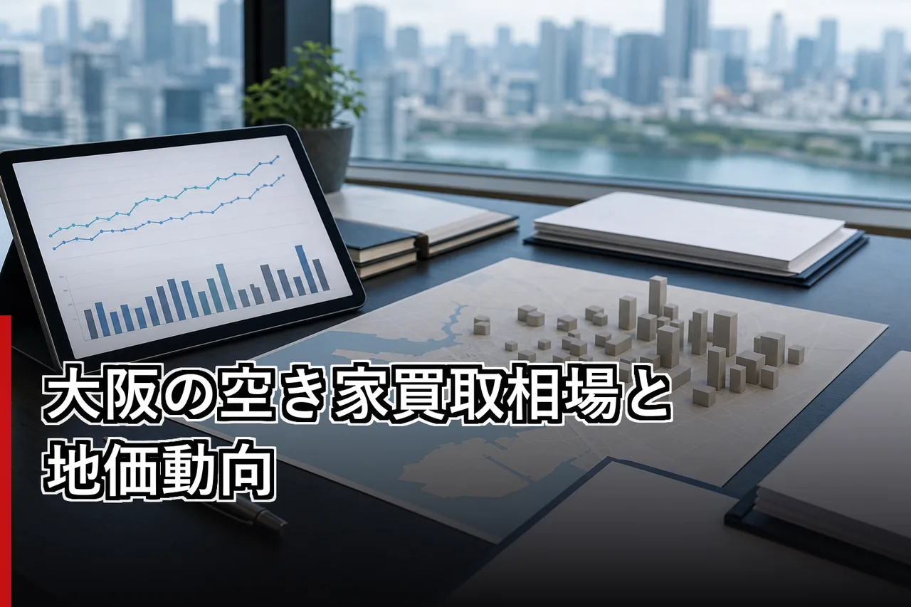 大阪の空き家買取相場と地価動向のイメージ