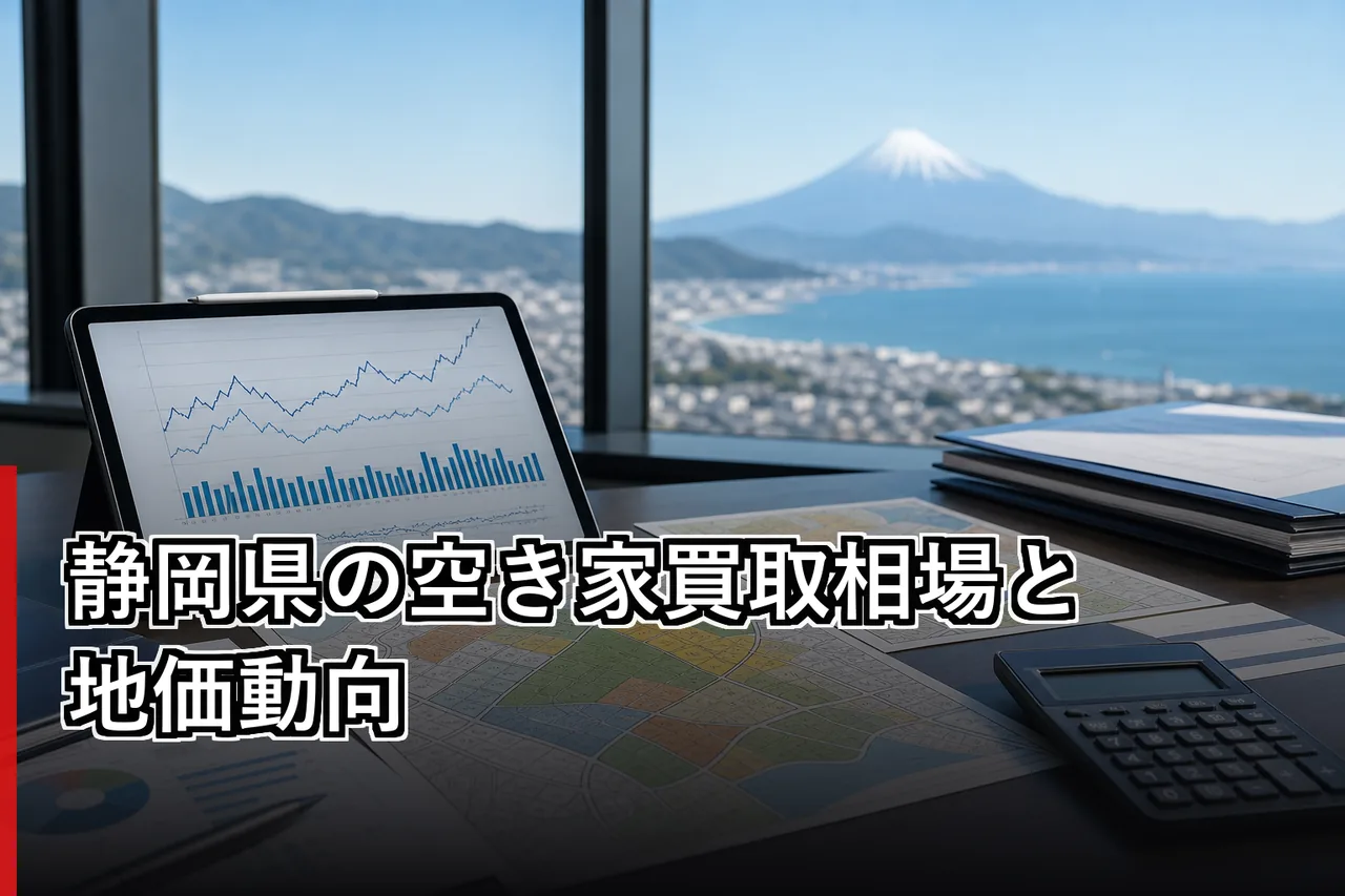 静岡県の空き家買取相場と地価動向のイメージ
