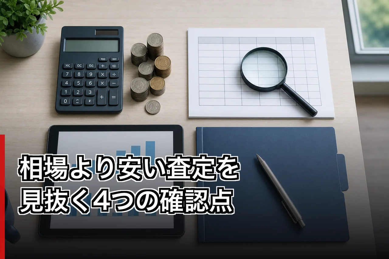 相場より安い査定を見抜く4つの確認点のイメージ