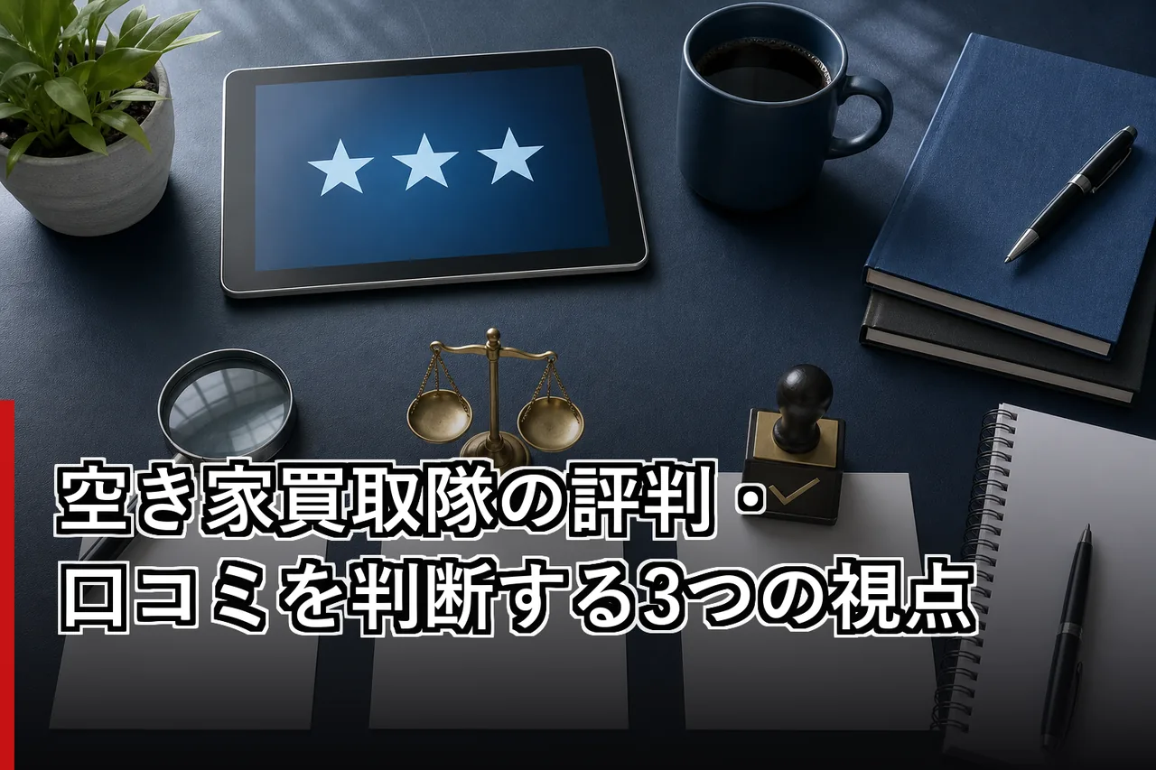 空き家買取隊の評判・口コミを判断する3つの視点のイメージ