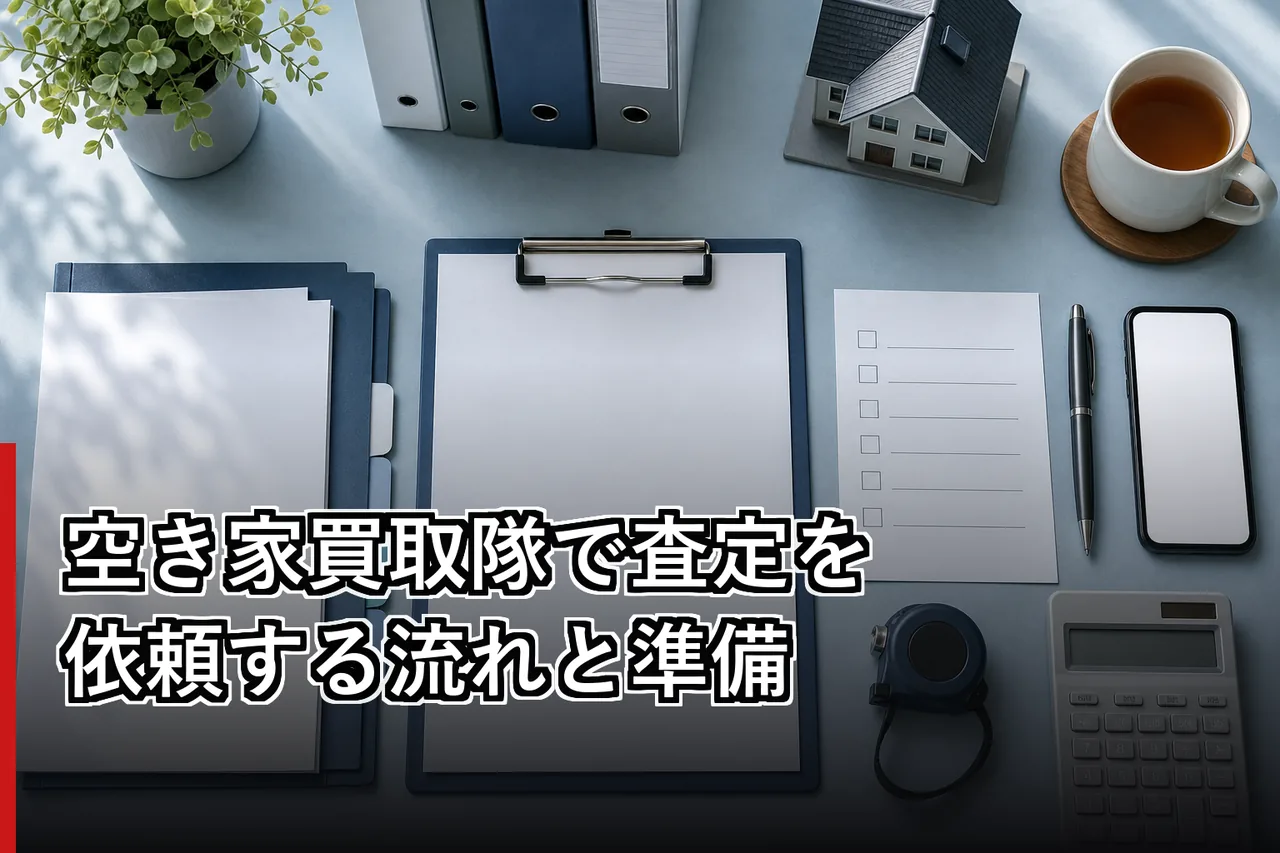 空き家買取隊で査定を依頼する流れと準備のイメージ