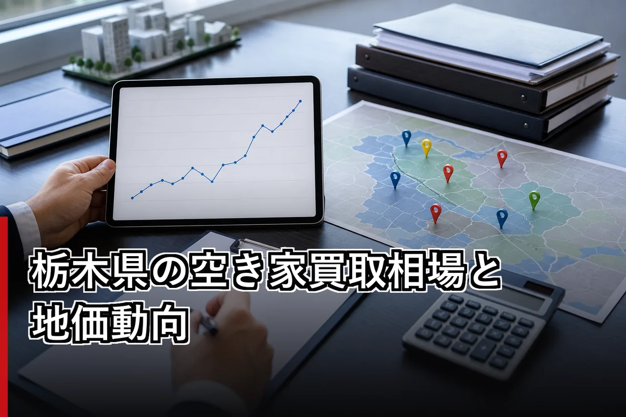 栃木県の空き家買取相場と地価動向のイメージ