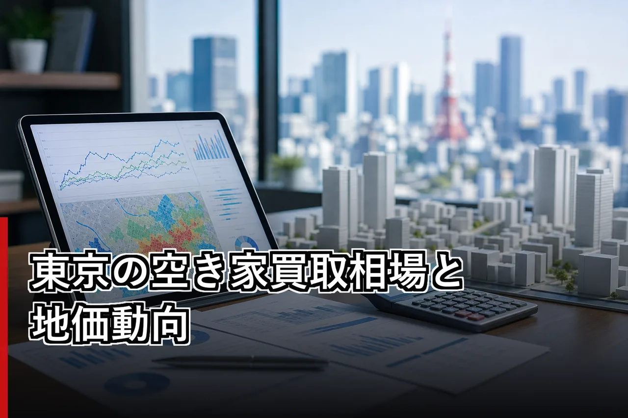 東京の空き家買取相場と地価動向のイメージ