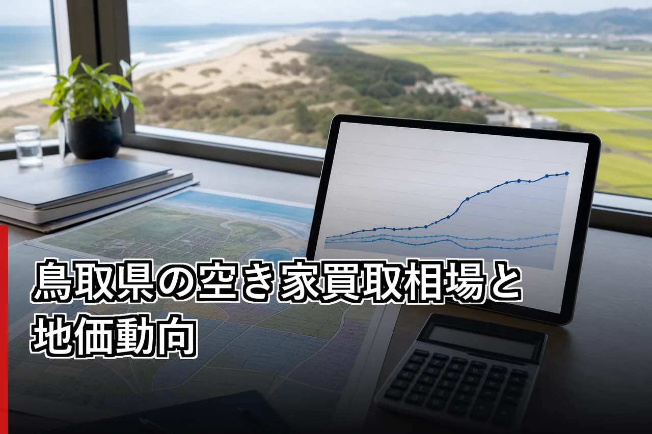 鳥取県の空き家買取相場と地価動向のイメージ