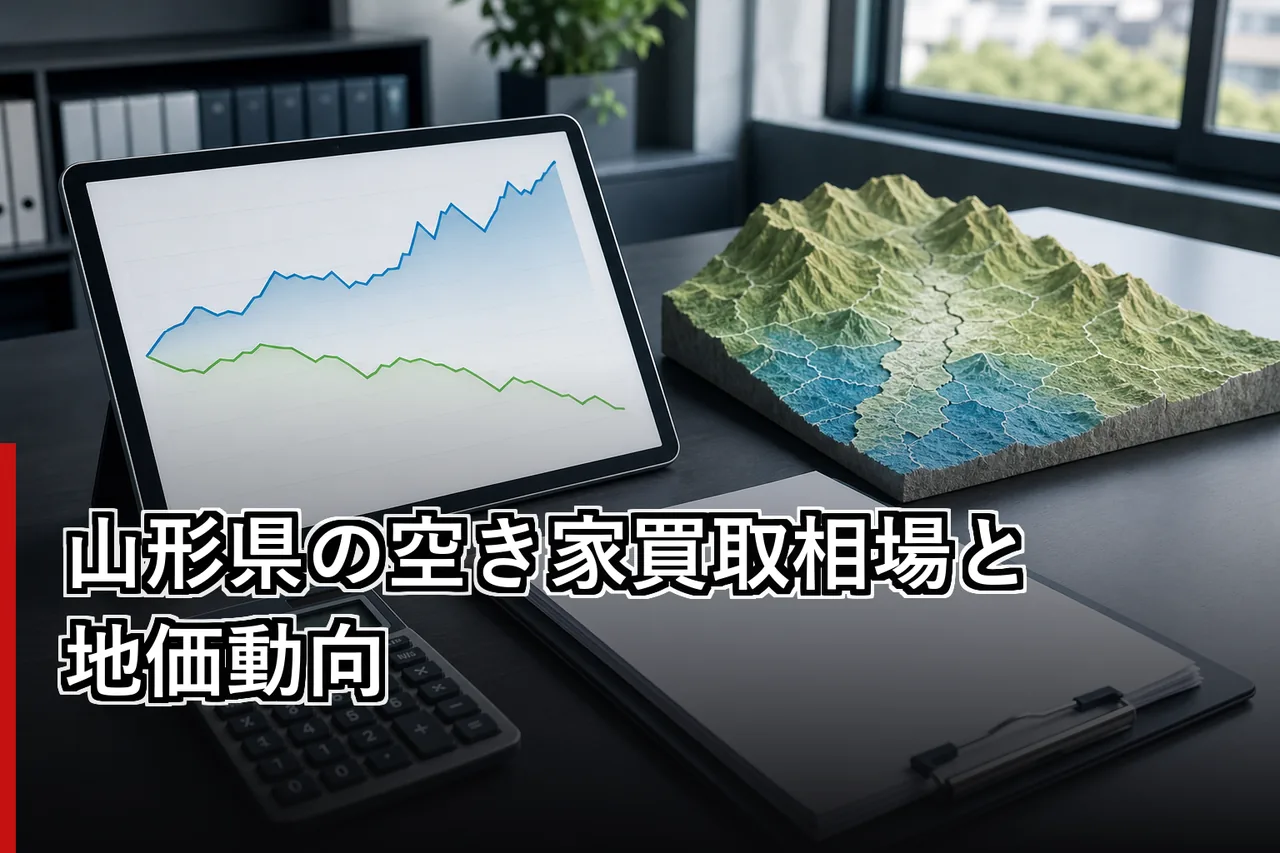 山形県の空き家買取相場と地価動向のイメージ