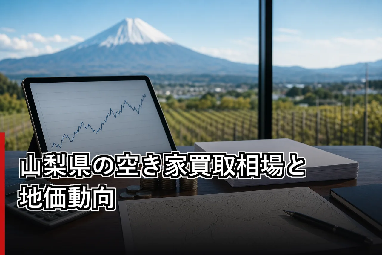 山梨県の空き家買取相場と地価動向のイメージ