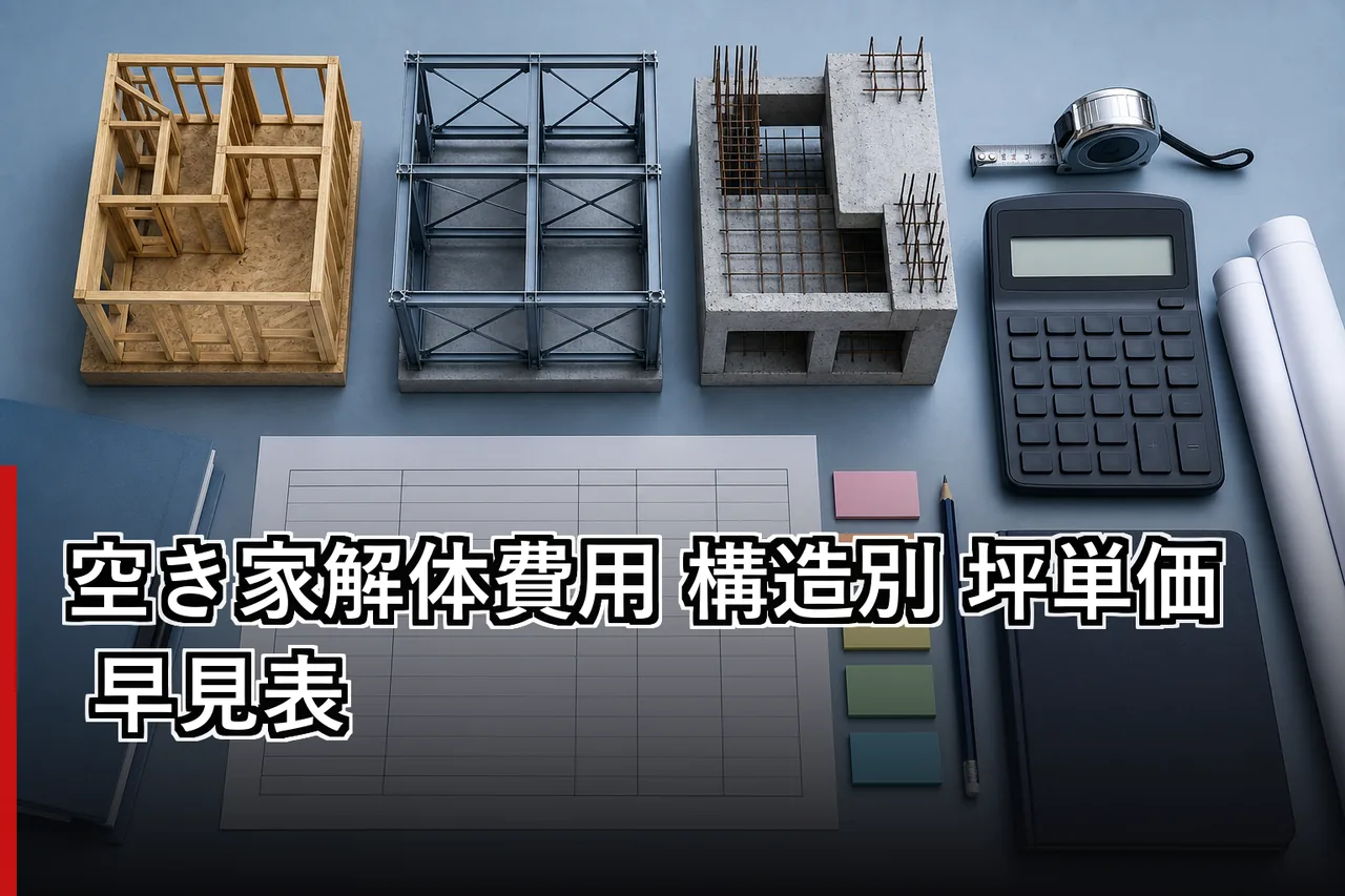 空き家解体費用 構造別 坪単価 早見表のイメージ