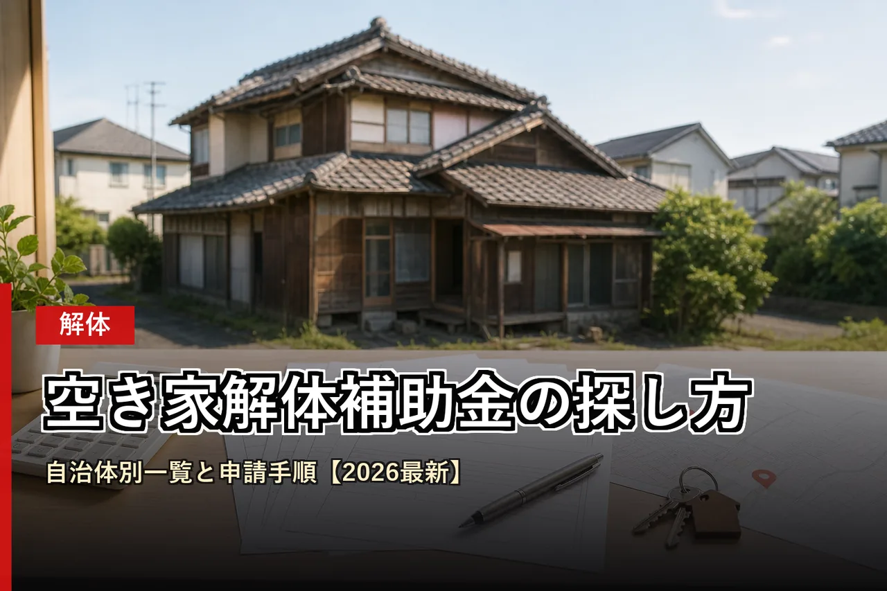 空き家解体補助金の探し方|自治体別一覧と申請手順【2026最新】