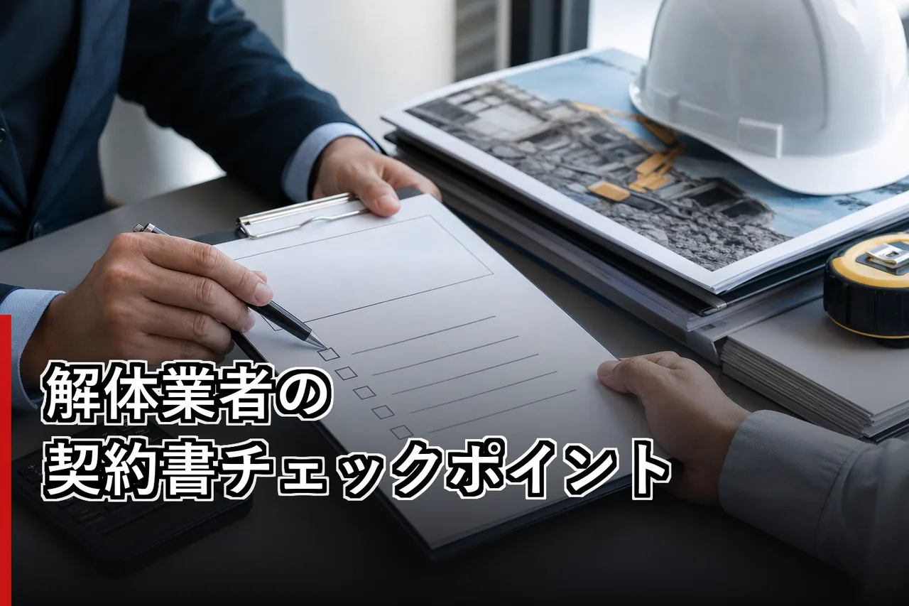 解体業者の契約書チェックポイントのイメージ