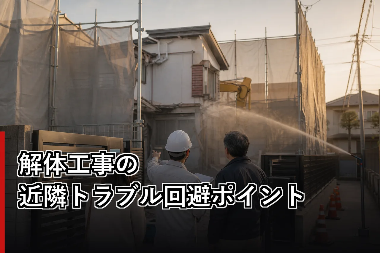 解体工事の近隣トラブル回避ポイントのイメージ
