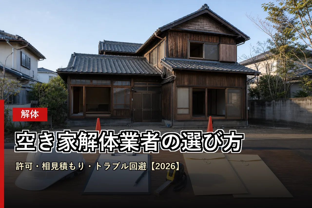 空き家解体業者の選び方|許可・相見積もり・トラブル回避【2026】