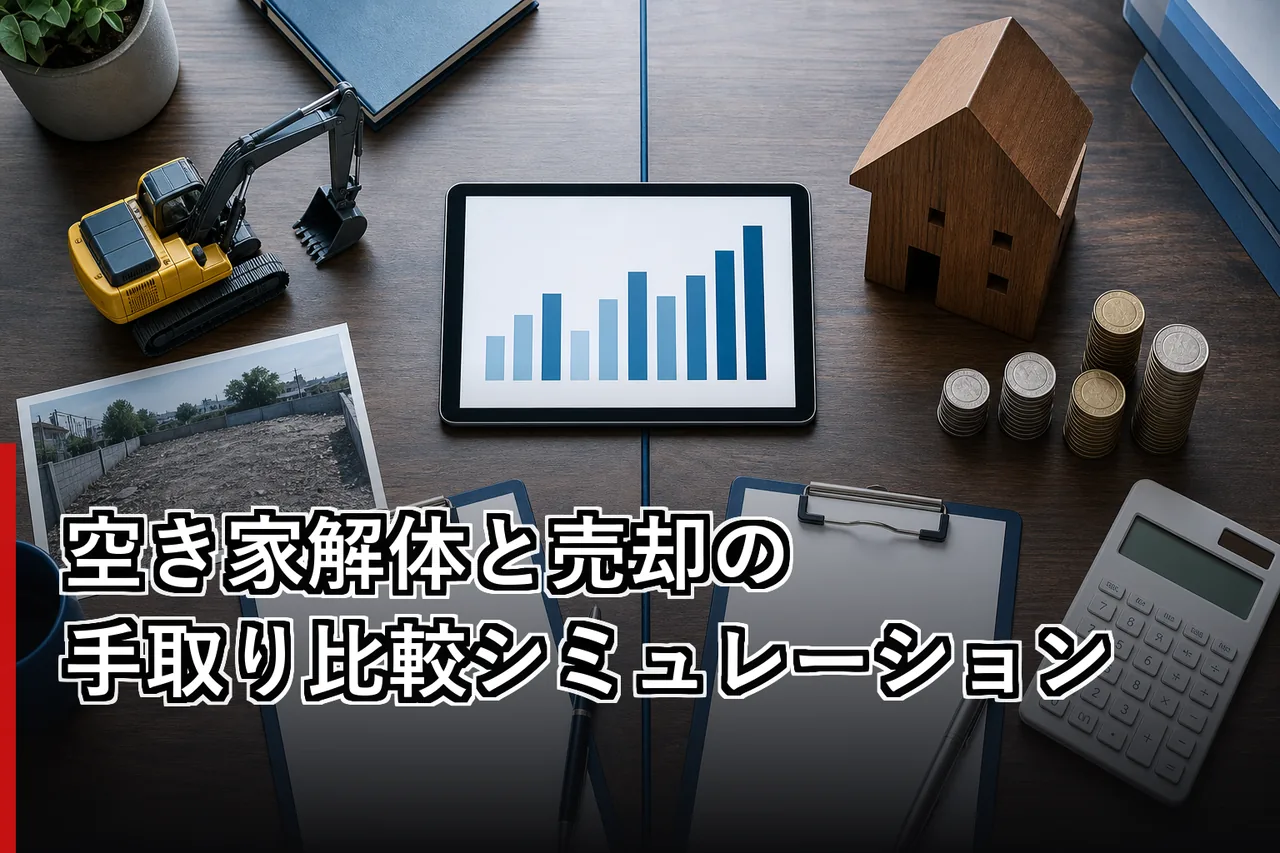 空き家解体と売却の手取り比較シミュレーションのイメージ