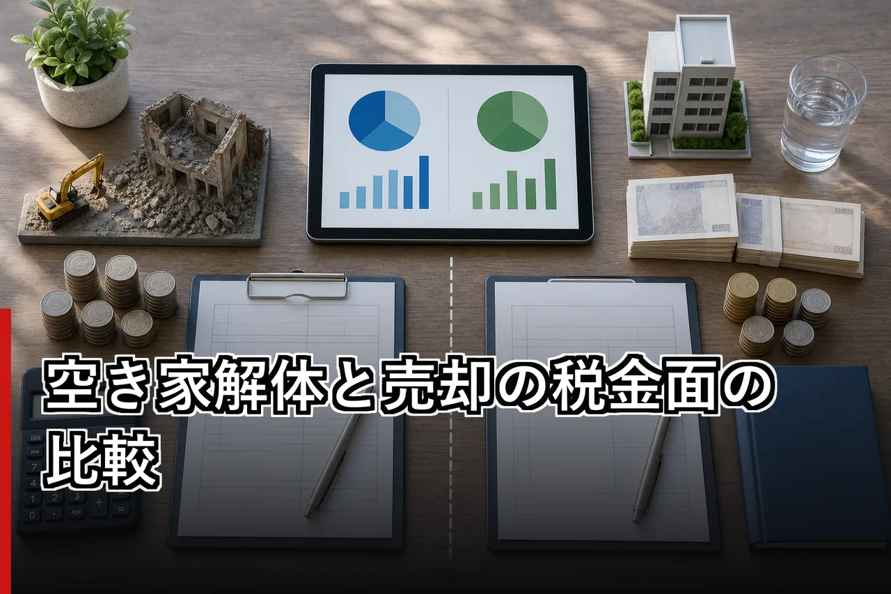 空き家解体と売却の税金面の比較のイメージ