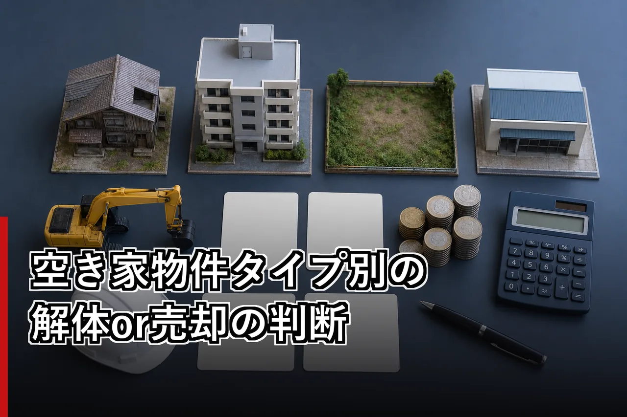 空き家物件タイプ別の解体or売却の判断のイメージ