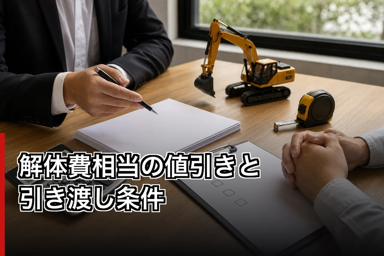 解体費相当の値引きと引き渡し条件のイメージ