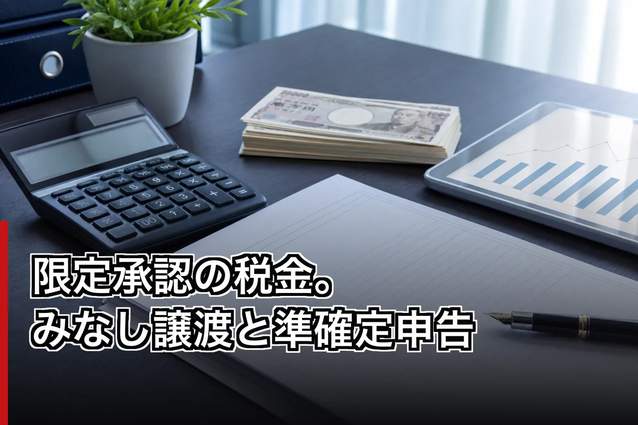限定承認の税金。みなし譲渡と準確定申告のイメージ