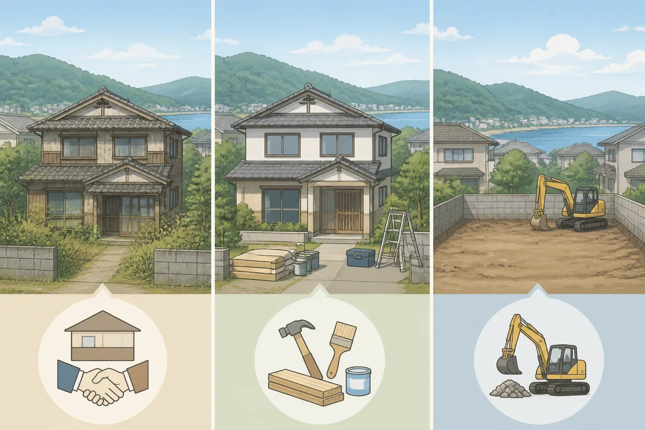 そのまま売る・直す・解体の比較