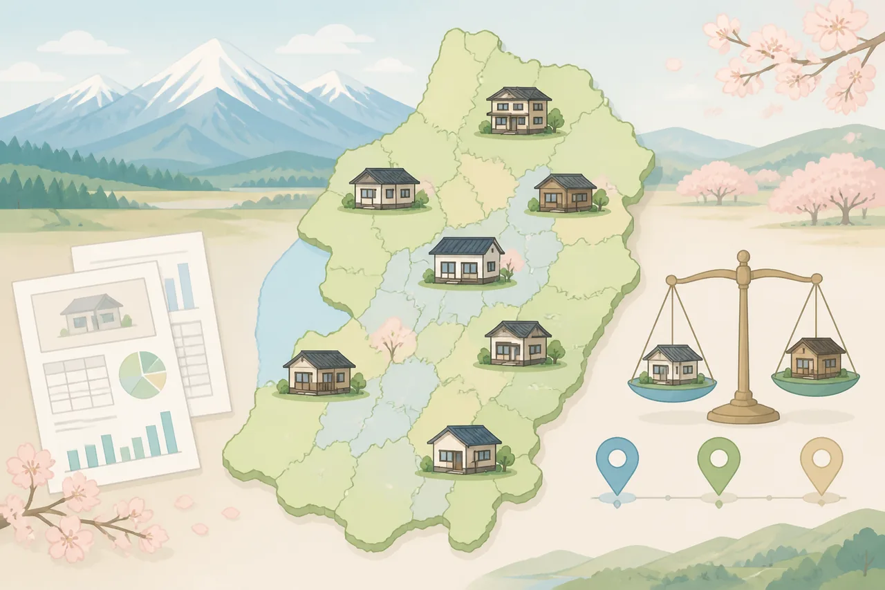 山形県内の市町村別空き家売却相場