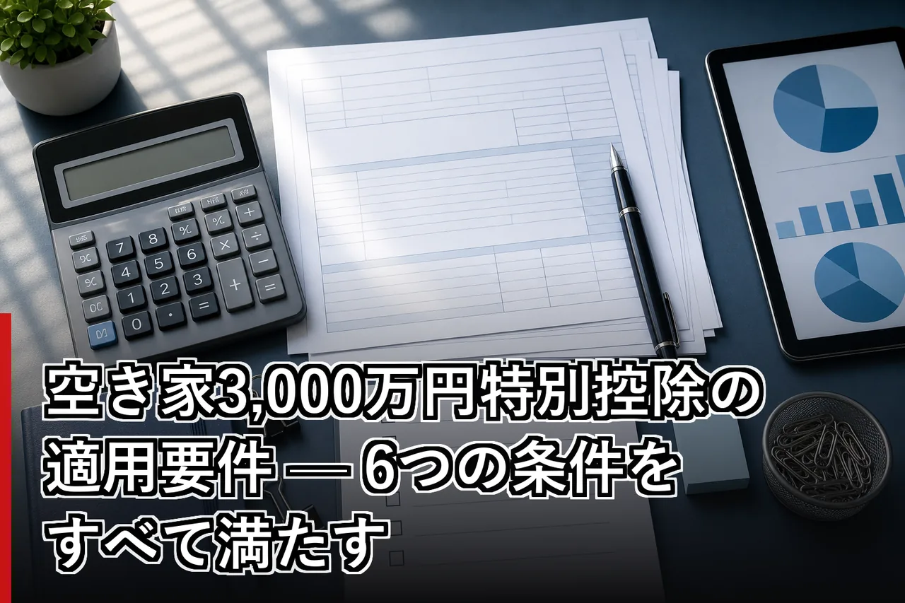 空き家3,000万円特別控除の適用要件 — 6つの条件をすべて満たすのイメージ