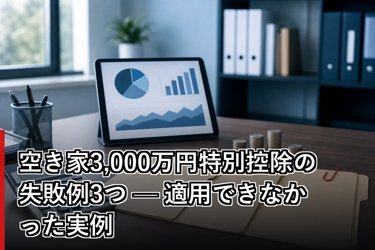 空き家3,000万円特別控除の失敗例3つ — 適用できなかった実例のイメージ