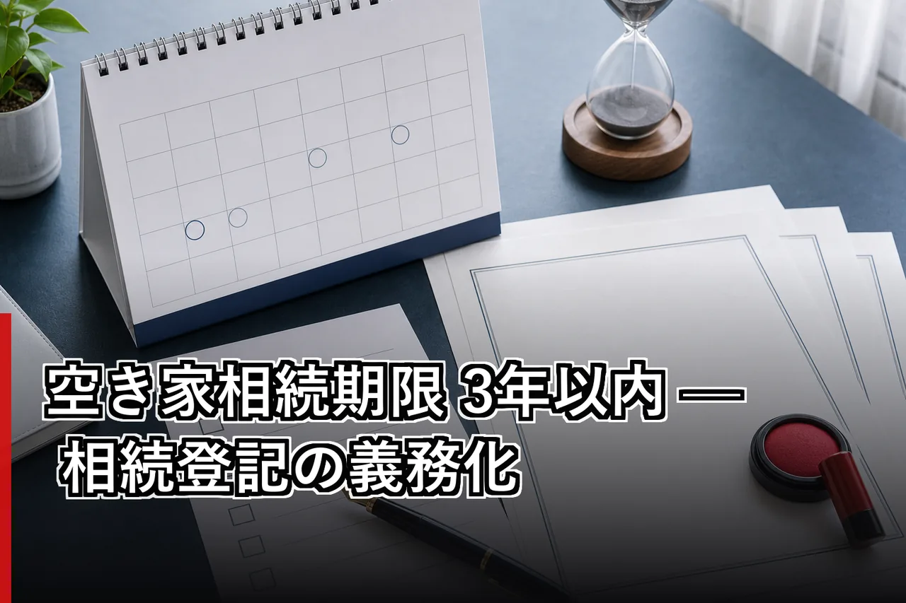 空き家相続期限 3年以内 — 相続登記の義務化のイメージ