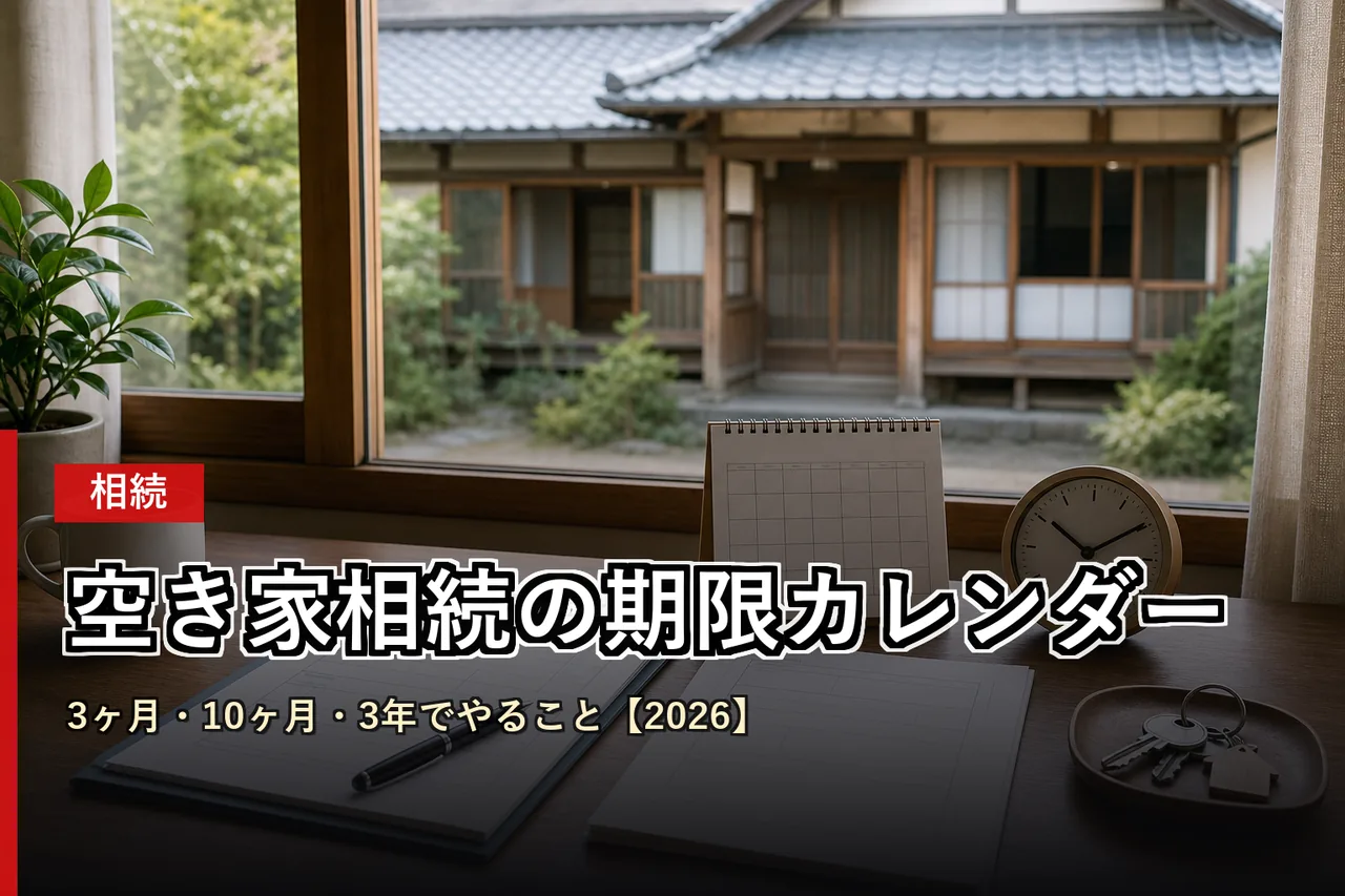 空き家相続の期限カレンダー|3ヶ月・10ヶ月・3年でやること【2026】