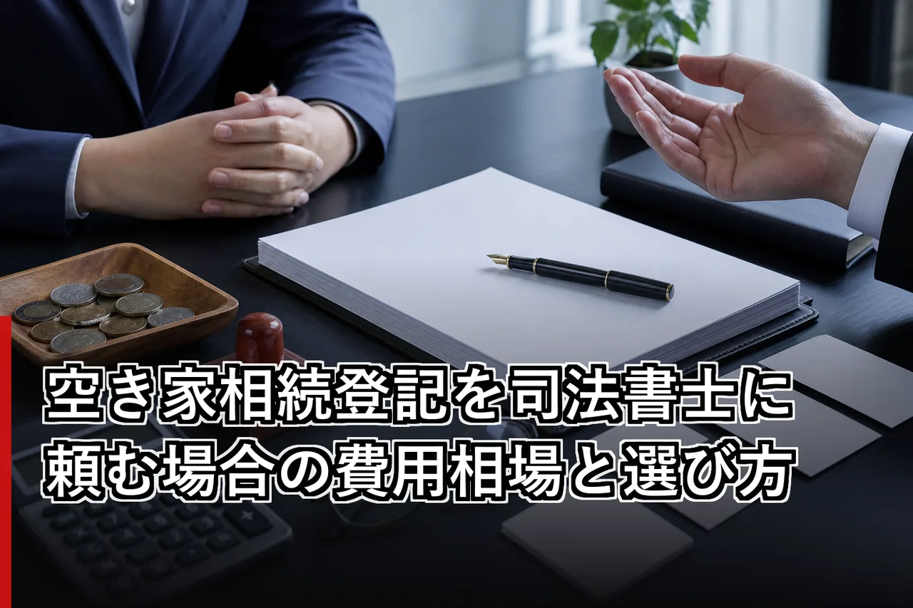空き家相続登記を司法書士に頼む場合の費用相場と選び方のイメージ