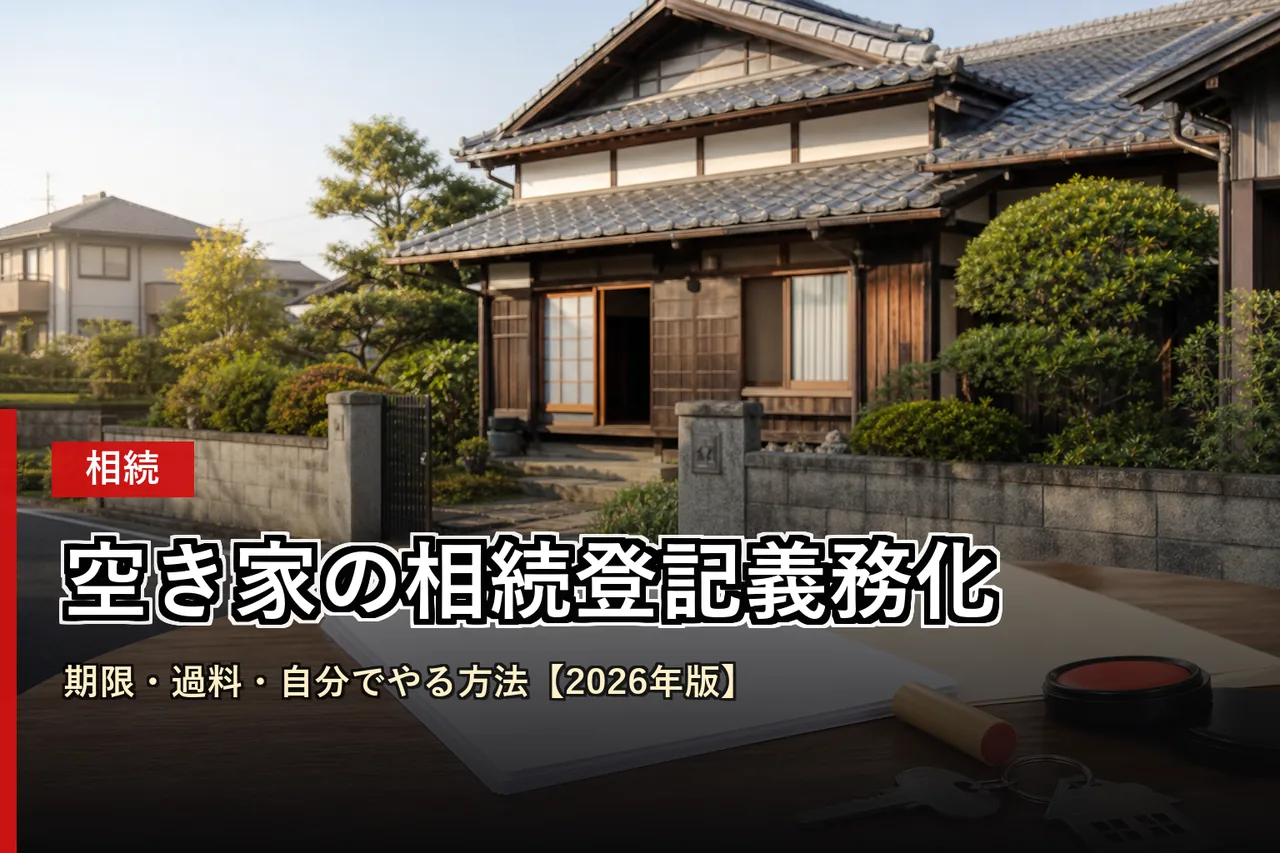 空き家の相続登記義務化|期限・過料・自分でやる方法【2026年版】
