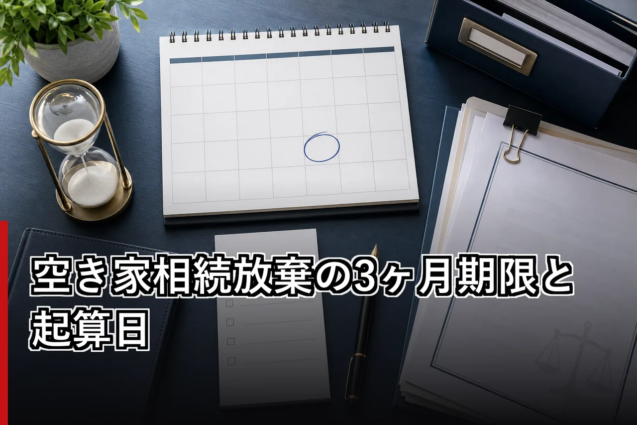 空き家相続放棄の3ヶ月期限と起算日のイメージ