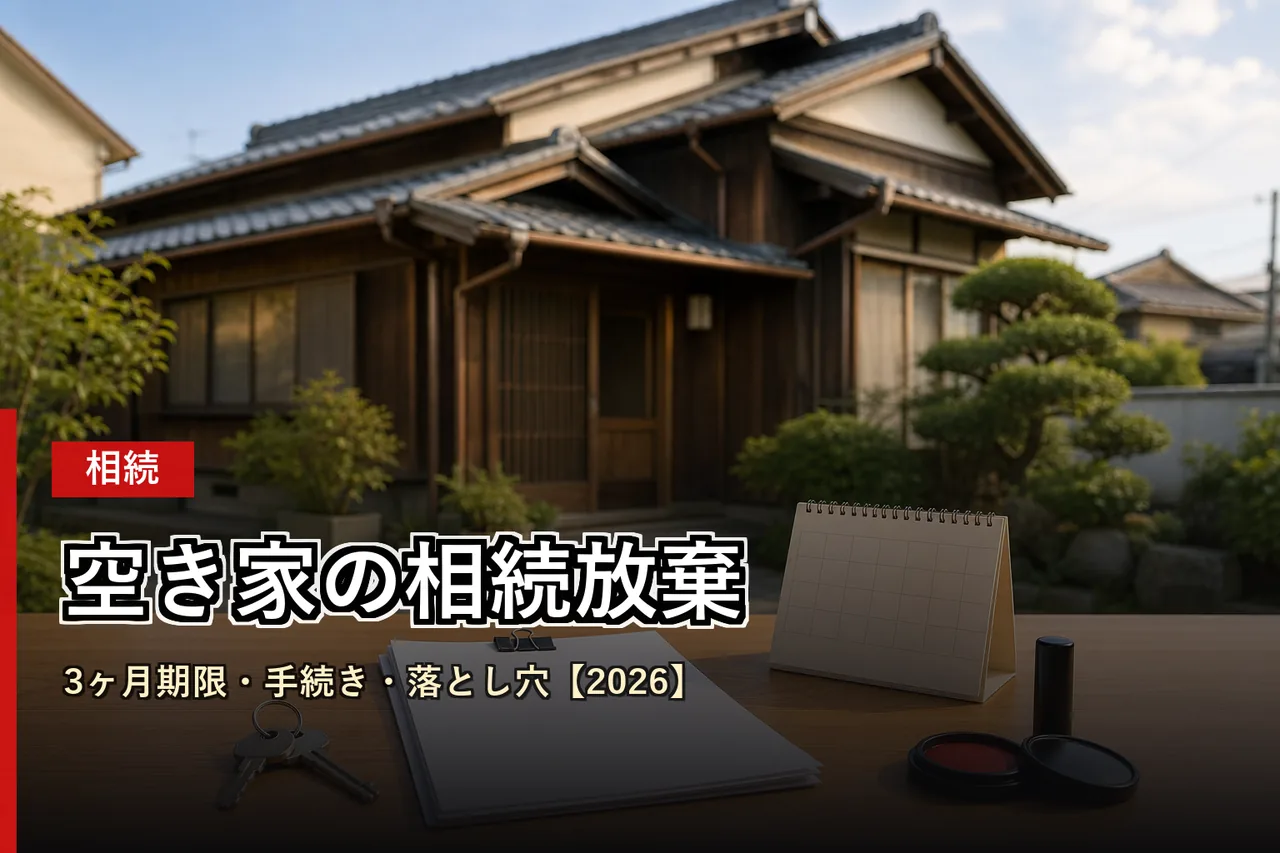 空き家の相続放棄|3ヶ月期限・手続き・落とし穴【2026】