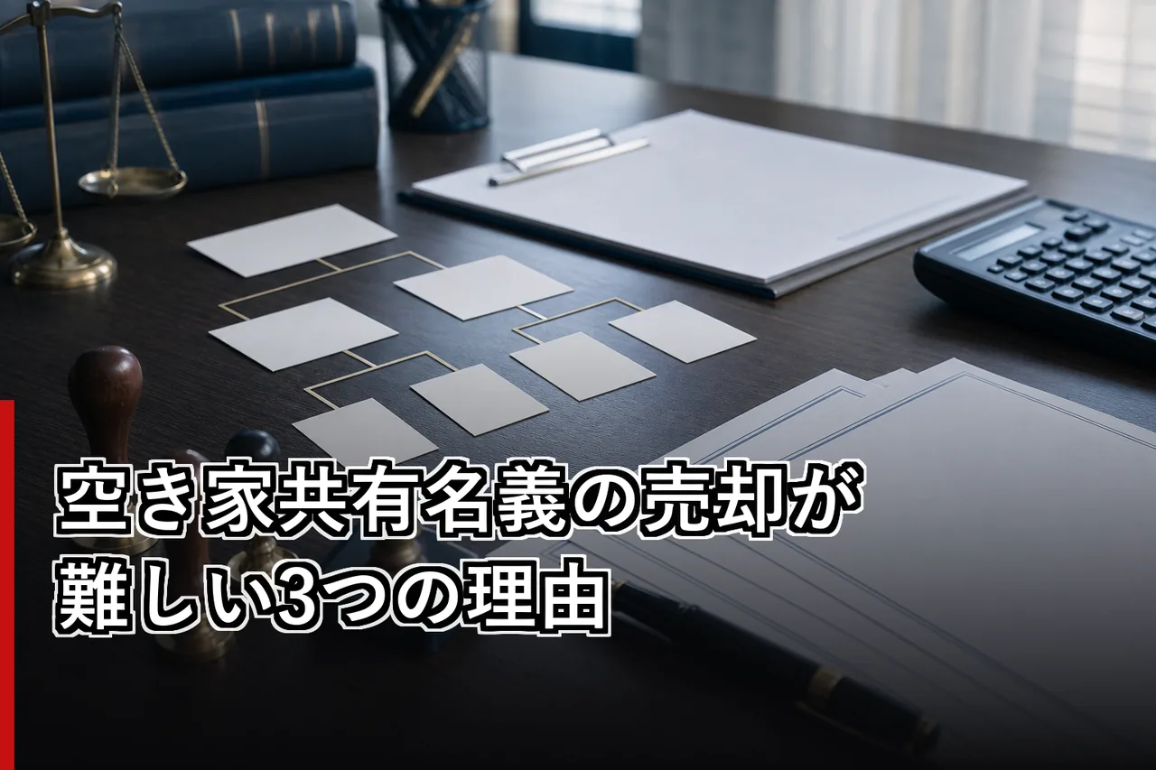 空き家共有名義の売却が難しい3つの理由のイメージ