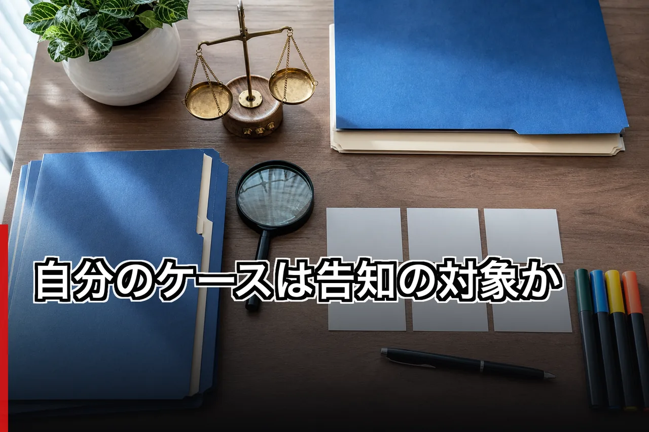 自分のケースは告知の対象かのイメージ