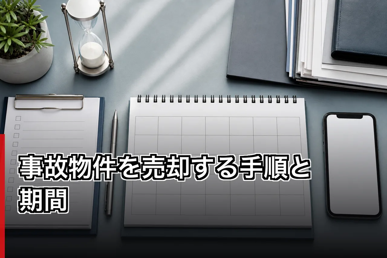 事故物件を売却する手順と期間のイメージ