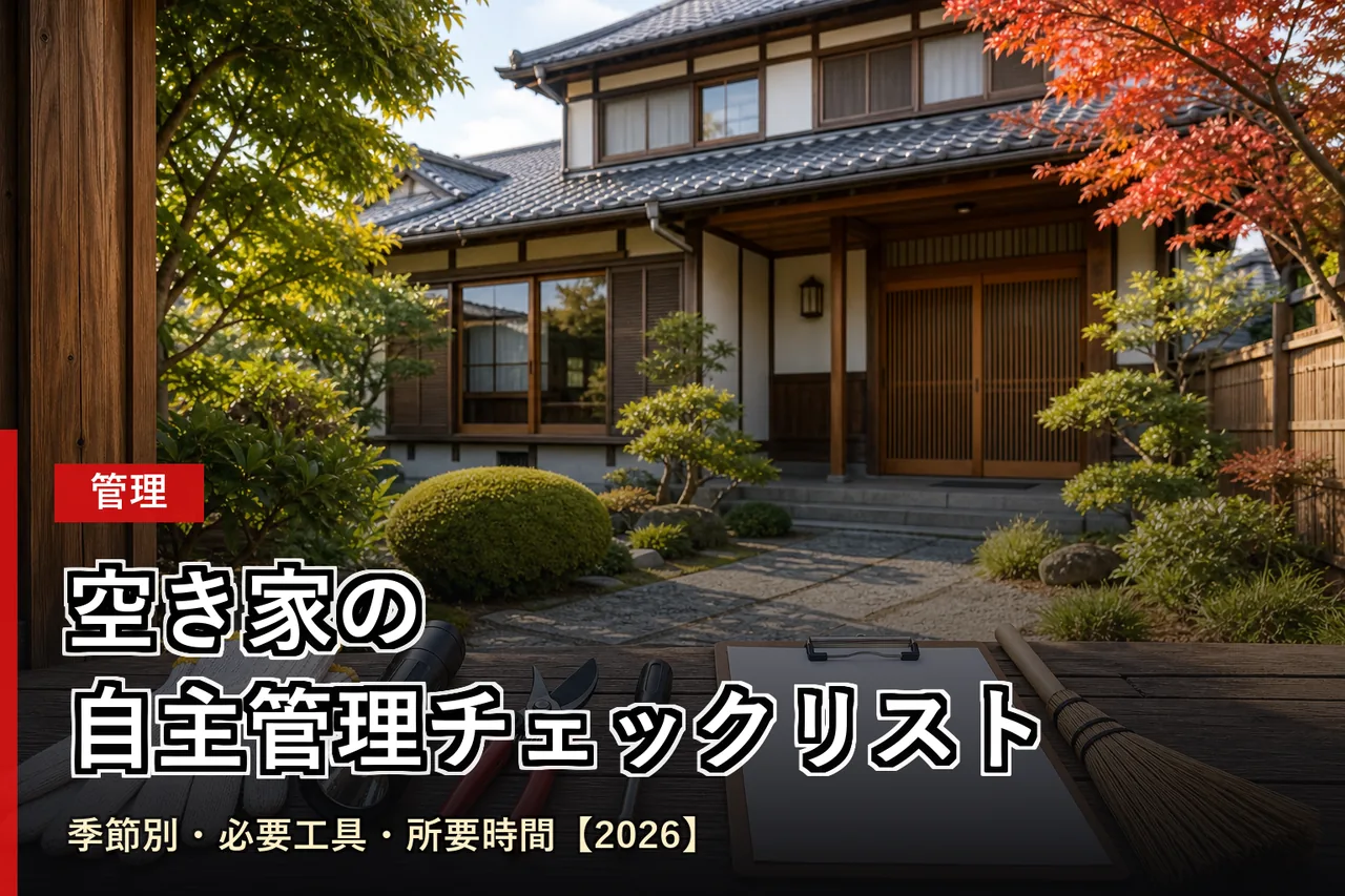 空き家の自主管理チェックリスト|季節別・必要工具・所要時間【2026】