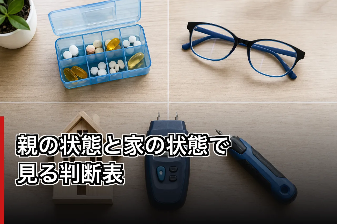 親の状態と家の状態で見る判断表のイメージ