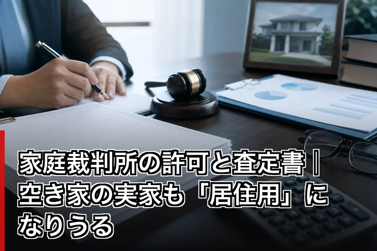 家庭裁判所の許可と査定書｜空き家の実家も「居住用」になりうるのイメージ