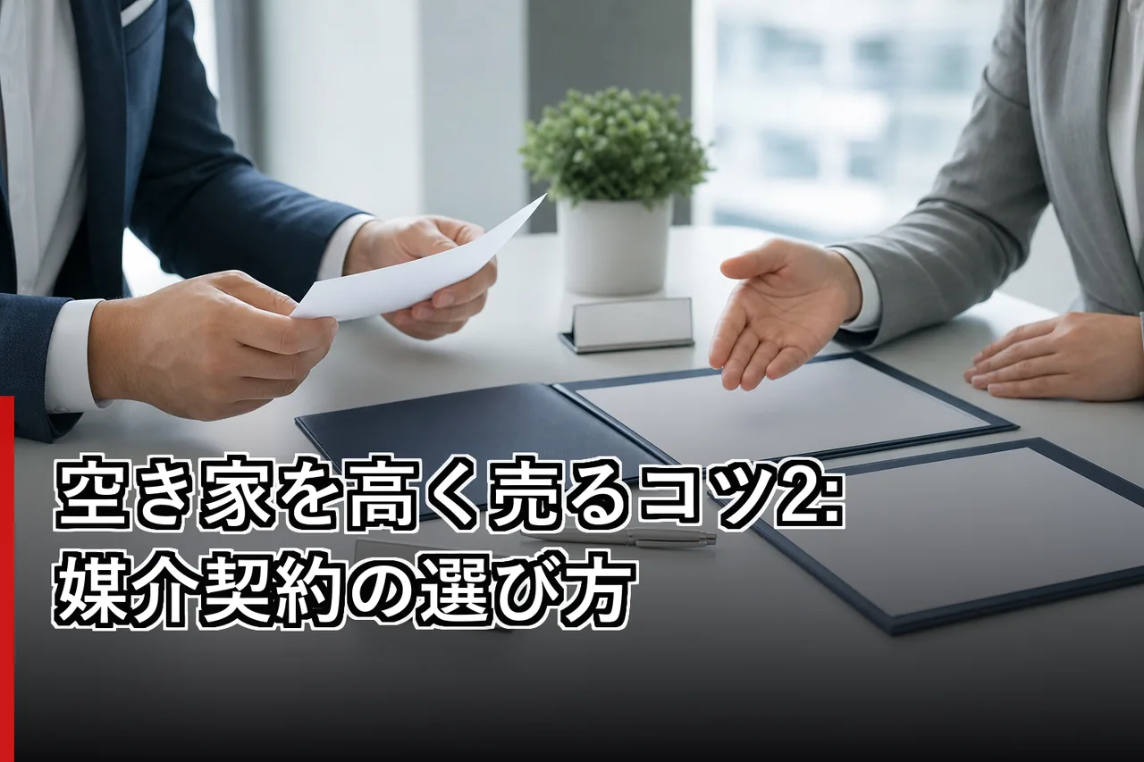 空き家を高く売るコツ2:媒介契約の選び方のイメージ