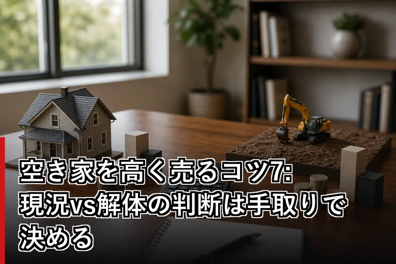 空き家を高く売るコツ7:現況vs解体の判断は手取りで決めるのイメージ