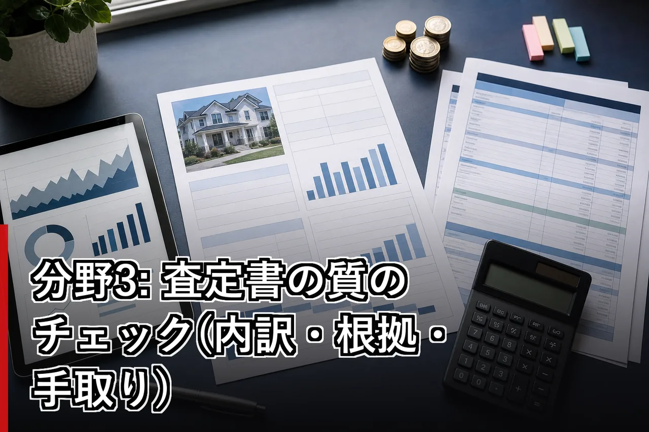 分野3: 査定書の質のチェック(内訳・根拠・手取り)のイメージ