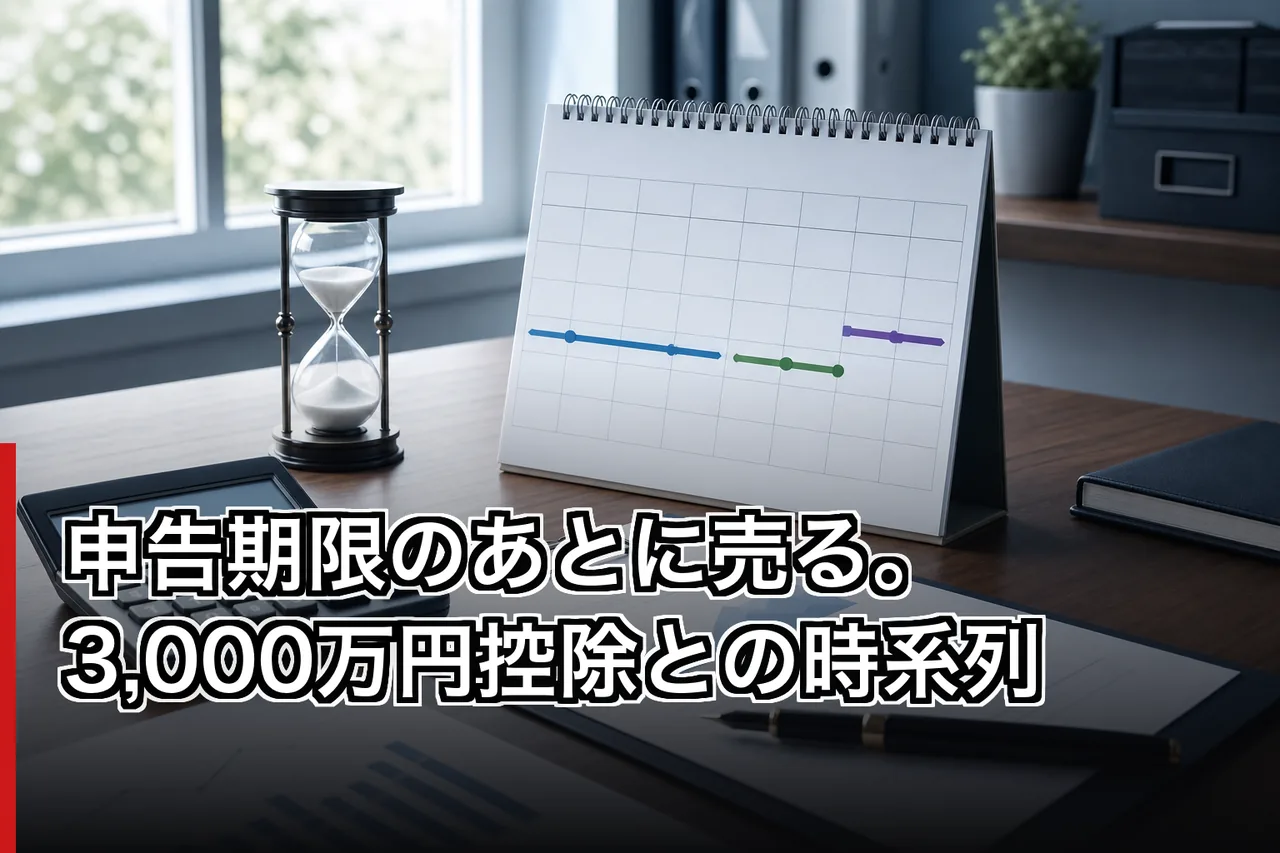 申告期限のあとに売る。3,000万円控除との時系列のイメージ
